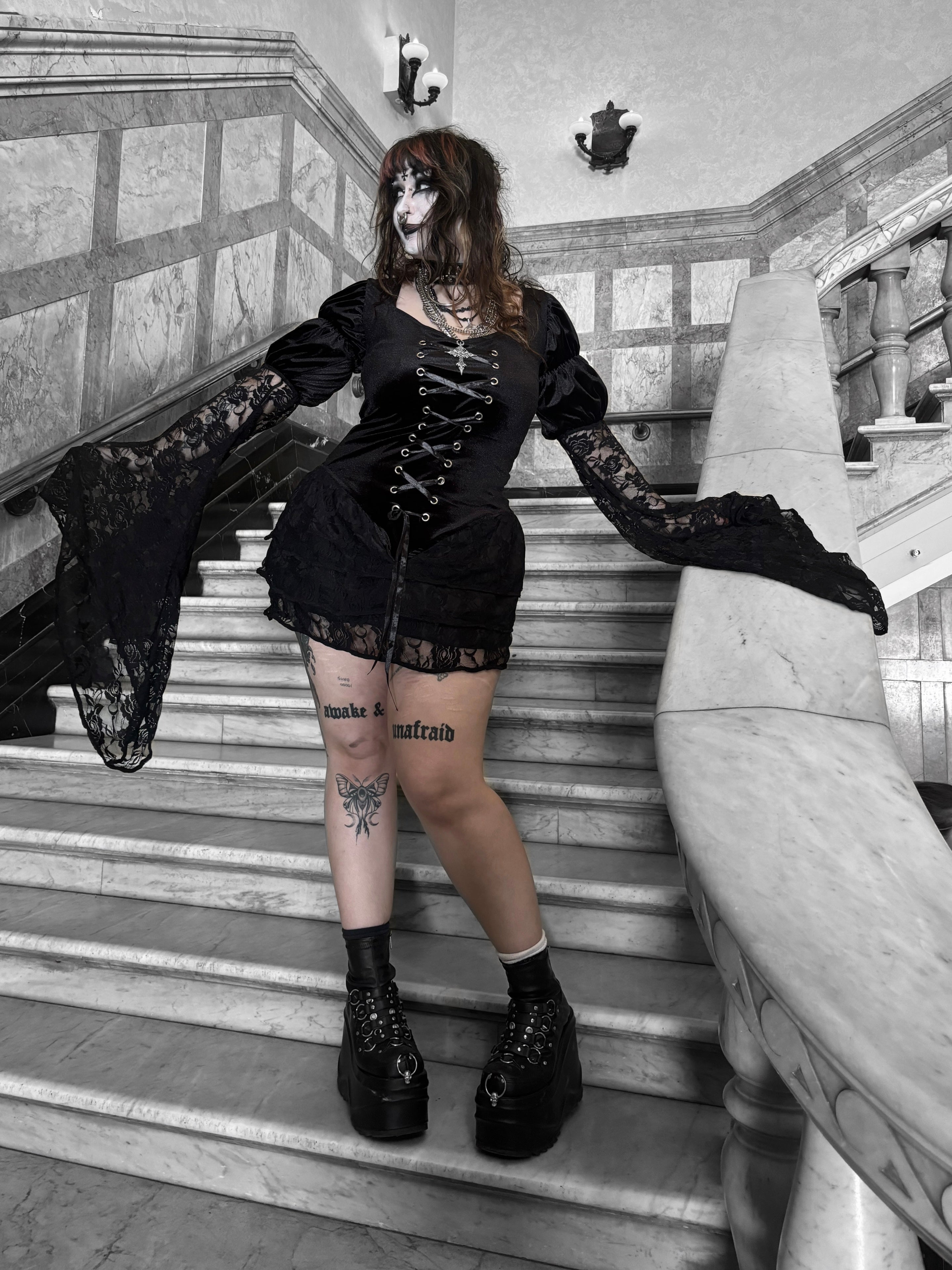 Fallen mini dress