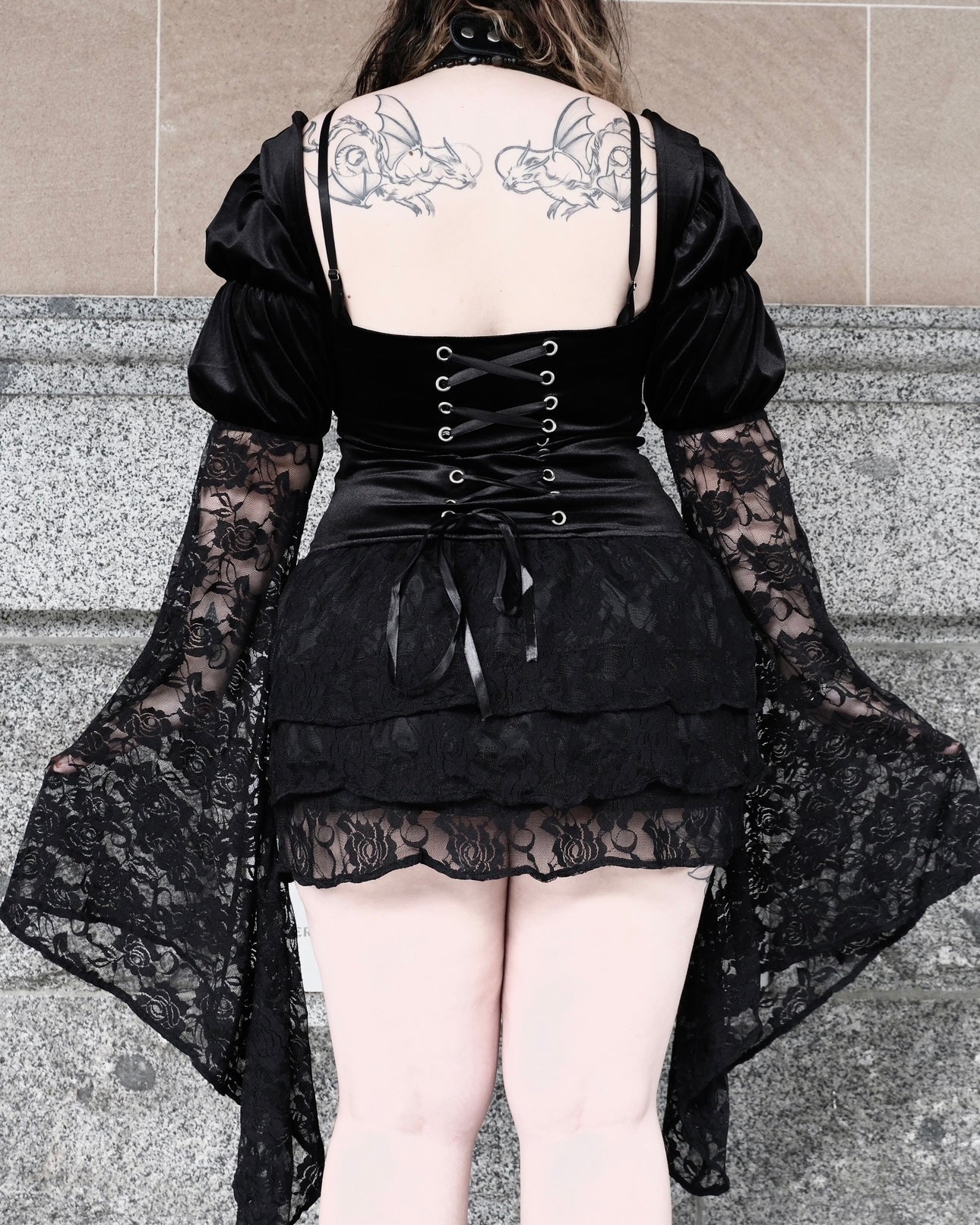 Fallen mini dress